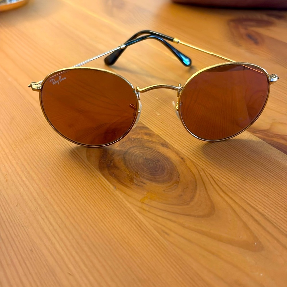 LIKE NEW RayBan Round Metal RB3447 Pink Mirror Flash Ray ban Sunglasses